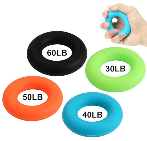 4 Pièces Renfort de Préhension de la Main, Entraîneur de Doigts, Finger Strengthener, Hand Gripper Exerciser Trainer Silicone Portable Entraîneur Musculaire pour Le Sport - 30 à 60 lb