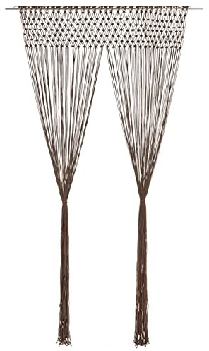 Rantry Makramee-Vorhang, Taupe, 140 x 240 cm aus Baumwolle, Verdunkelungsrollo, Innenrollo, Vorhang für Tageslicht, Verdunkelungsvorhänge, Verdunkelungsvorhänge für Innenräume, Schlafzimmer B