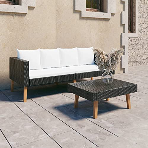 Festnight Gartensofa 2 Sitzer Balkon Sofa Rattan Balkon Lounge Klein Lounge Sofa Outdoor Gartenlounge Balkonmöbel Rattansofa Couch Loungemöbel Sitzecke Polyrattan Gartenmöbel Set