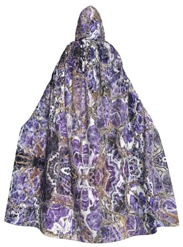 BREAUX Cape d'Halloween à imprimé marbre violet, cape d'Halloween, cape à capuche, cape de décoration de fête pour adulte