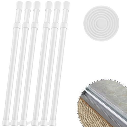 1 x Fenster-Sicherheitsstange von 39,9 cm bis 69,8 cm, verstellbares Schiebetürschloss, Stange, Fenstersicherung, Stangenstopper mit Gummispitzen für Zuhause, 2,2 cm im Durchmesser
