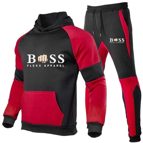 Bauzuoyo Tuta Uomo Completa Tuta Felpata Da Uomo 2 Pezzi Giacca Felpa Con Cappuccio A Maniche Lunghe E Pantaloni Da Jogging Suit Felpata Tuta Da Ginnastica Invernale Tuta Abbigliamento Sportiva