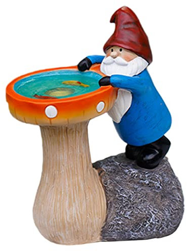 YARNOW Funny Garden Gnome Solar Statue Resin Dwarf Outdoor Decoration Weatherproof Gnome