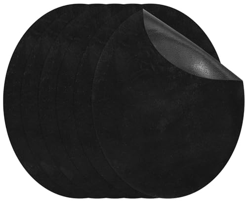 PATIKIL Toppe Da Stirare 11 x 14 cm, 6 Pezzi Toppe Ovali Per Gomiti Riparazione Ginocchio Applicazioni In Pelle Scamosciata Per Camicie Jeans Giacca Riparazione Abbigliamento, Nero
