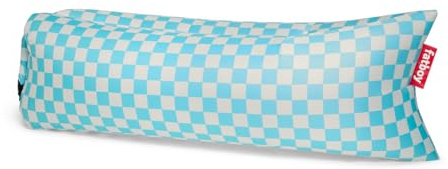 Fatboy Lamzac 3.0 Aufblasbares Sofa - 200 x 90 x 50 cm - Azur-Weiß Karo | Aufblasbare Couch, Keine Luftpumpe Nötig, Indoor und Outdoor Luftsofa, Wasser, & Schmutzabweisende Mini Couch aus Polyester,
