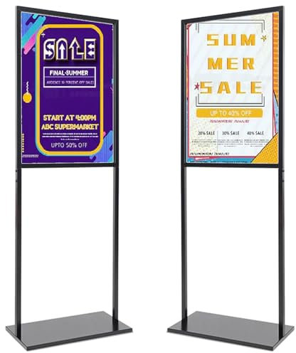 Schilderständer, Anzeigetafeln, Plakatständer, Bodenständer, Anzeigetafel, SchilPlakatständer, Bodenständer, Anzeigetafel, Schilderhalter, Rahmen, Anzeigeständer, Werbeständer, 60 x 80, Weiß