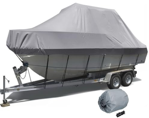 Copertura per Barca Tetto Rigido T-Top, Telo Copri Protettiva per Barche in Tessuto Oxford 210D Impermeabile Resistente ai Raggi UV,Grigio,17ft~19ft