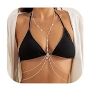 Peraca Cris Body Chain Necklace for Backless Dress Back Necklace Gold Chain Necklace Sexy Bikini Waist Chains for Beach (B1:1)
