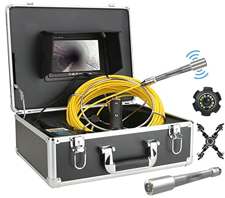 Endoscopio, 7 Monitor 3 0m 50m 512Hz. Camera di ispezione del tubo del tubo del tubo del trasmettitore con equilibrio automatico 22mm(20m)