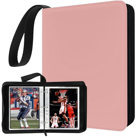 Mini Card Binder 1-Pocket - Super Lightweight Zipper Binder Holds 80+ Trading Cards, Top Loading Collectible Album for TCG, MTG, Sports & Game Cards, Portable Gift for Girls & Collectors (Pink)