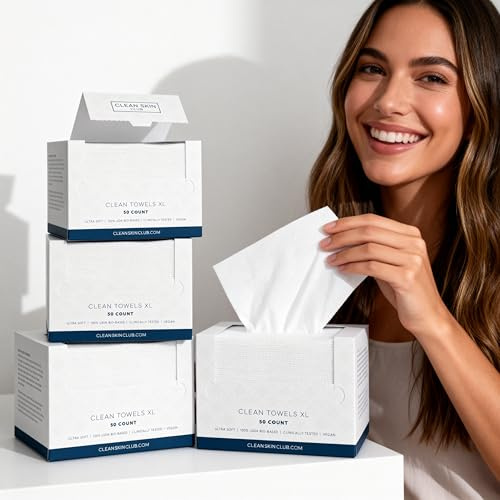 Panno per la pulizia del viso, asciugamano usa e getta, salviette asciutte biodegradabili, salviette detergenti per il viso ultra morbide, adatte per pelli sensibili, confezione da 50 pezzi.