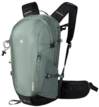 Alpinus - Wanderrucksack Negoiu 20 L, Rucksack Sport und Outdoor, Trekkingrucksack Scheuerfester Stoff, für Tagesausflüge, Backpacking Ergonomisch Geformte, Wanderrucksäcke - Salbeigrün