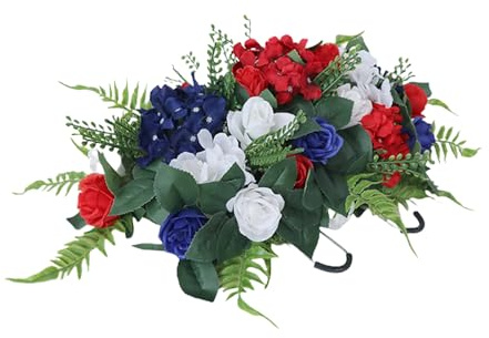 Zeizafa Mazzi di fiori artificiali per cimitero composizione di fiori artificiali per la decorazione di tombe
