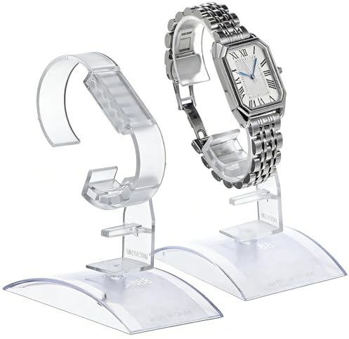 Angoily 2 Stück Verstellbare Uhrenhalter Uhrenständer aus Acryl mit Kratzfester Oberfläche Praktisches Uhrendisplay Basis für Stilvolle Uhrenausstellungen Zuhause