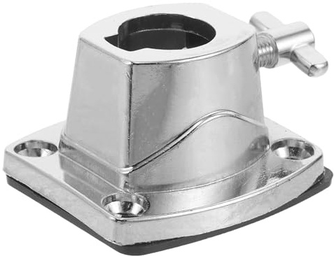 Base de Pata de Batería de Metal Plata para Tom, Ajuste Ergonómico | Montaje Rápido, Alta Resistencia y Compatibilidad Amplia, para Ensayo y Salas de Práctica, Acabado Plata