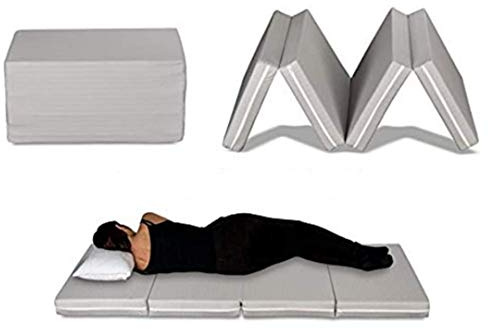 EVERGREENWEB - Materasso Singolo 80x190 h 10 cm Waterfoam MULTIUSO trasformabile in Confortevole Pouf Letto Futon Salvaspazio Pieghevole 4 pezzi SFODERABILE Lavabile adatto per MASSAGGI Shiatsu GRIGIO