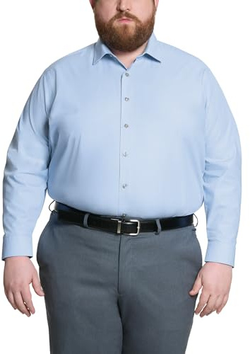 Kenneth Cole Slim Fit Solid Dress Shirt – Amazon Exclusive., Ljusblå, (XL höjd)44 cm Nacke 94/97 cm Ärmar