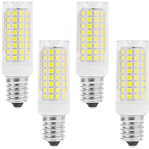 Lxcom Lighting Bombilla LED de maíz E12 de 10 W (paquete de 4), 2835 SMD, 102 LED, E12, regulable, equivalente a 100 W, 1000 lúmenes, luz blanca diurna, 6000 K, base E12 decorativa para iluminación