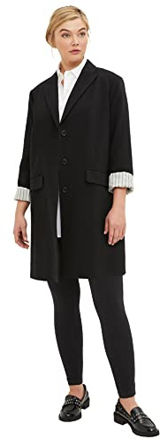 ellos Women's Plus Size Long Boyfriend Blazer Relaxed Fit Jacket Work & Casual - 30, Black