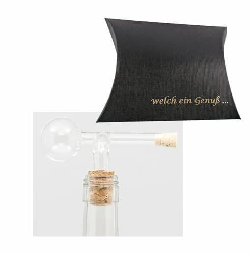 H-BO Portionierer Whisky Rum Cognac Likör Whiskey Spirituosen Glaskugelportionierer Schnapsspender Ausgießer + 1 Pipette mit Skala Whisky Geschenk Set genießen Männergeschenke