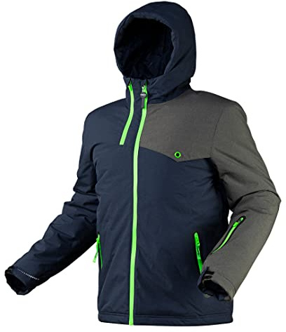 NEO TOOLS Herren Arbeitsparka, Membran-Jacke mit Kapuze, Gr. S-XXXL | 100 % Polyester, Füllung PrimaLoft, Atmungsaktiv (5.000 g/m2/24h), Wasserdicht (8.000 mm Wassersäule)