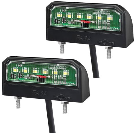 Qiping 2 pcs Bianco luci targa posteriori LED universale 12v-24v impermeabili con E11 mark per veicolo rimorchio camion caravan roulotte motociclo