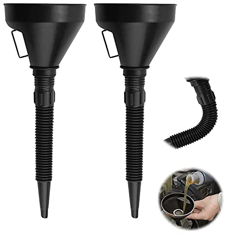 Embudo Negro de llenado Embudo plástico para coche Embudo tubo flexible Embudo diesel Embudo con filtro gasolina Adecuado para embudos de desmontaje de automóviles motocicletas diésel gasolina agua