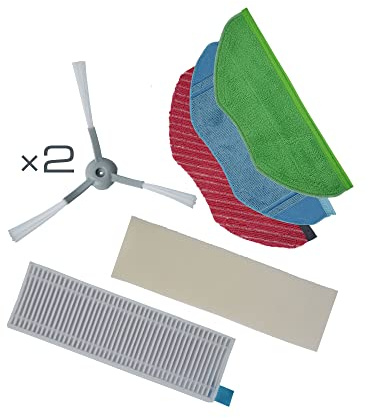 Rowenta ZR793000 X-Plorer Serie 95 Reinigungs-Set | kompatibel mit Saugroboter S95 | 1 Standardtuch | 1 Wischtuch | 1 Mikrofasertuch Allergen | 2 Seitenbürsten | 1 Hochleistungsfilter
