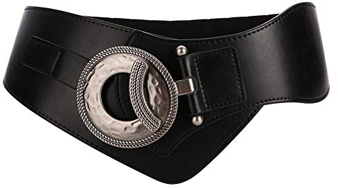 SYMOL Stretchgürtel Elastischer Gürtel Damen Taillengürtel Damen Breit 60mm Ledergürtel Große Taille 65cm-160cm Schwarz Rot Mode Frau Kleidgürtel Dehnbarergürtel.(Schwarz,70cm(Passt Taille 65cm-75cm))