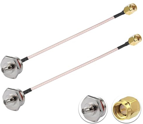 Vecys 2PCS SMA Maschio a SMA Femmina Scatola Impermeabile M20 6 /15CM RG316 Cavo Coassiale RF per Router Antenna Signal Enhancer Adattatore Wireless