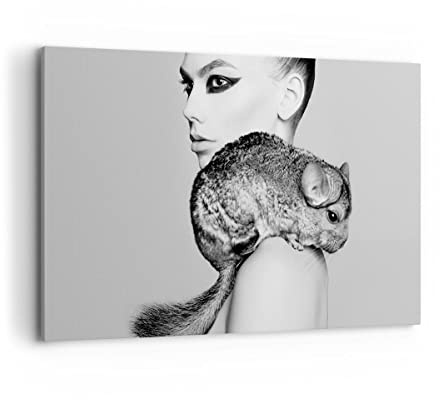 ARTTOR Bilder auf Leinwand 120x80cm Wandbild Schwarz-Weiß Menschen - 4278