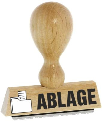 Office-Stempel/Lagertext – ABLAGE - von Kaufhaus2010 Buchenholzstempel – Lagertextstempel zur Kennzeichnung von Rechnungen und anderen Dokumenten 4 cm lang
