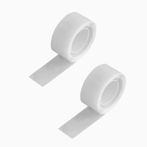 CCLKHY Klebepunkte - 2 Rollen / 200 Rund, Transparent, Doppelseitig für Dekoration, Hochzeit, Weihnachten, Geburtstag, Party