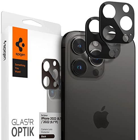 Spigen Glas.tR Optik Tempered Glass Camera Lens Protector for iPhone 14 Pro / 14 Pro Max - 2 Pack (Black)