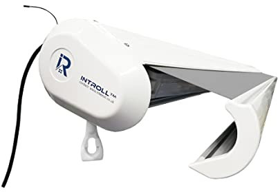 INTROLL INT500 - Toldo eléctrico retráctil de casete completo, motorizado, para jardín, patio, con control remoto, aleación de aluminio inoxidable, tela acrílica/poliéster para resistencia al agua y