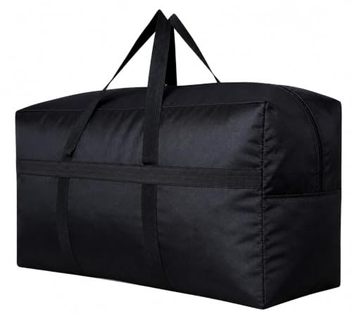 YiKitHom Extra Large Storage Duffle Bag for Travel, Black Oversized Giant Big Traveling Duffle Bag
