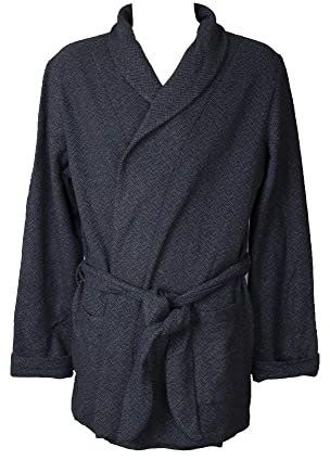 RAGNO Vestaglia da camera uomo corta incrociata con tasche e cintura invernale eco punto milano di misto cotone articolo U588NS, 402F Fantasia carta zucchero, 50