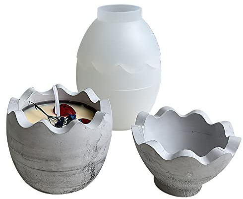 Molde de Silicona para Almacenaje de Huevos, Portavelas de Pascua con Tapa - Resina Epoxi para Bricolaje, Florero, Macetero