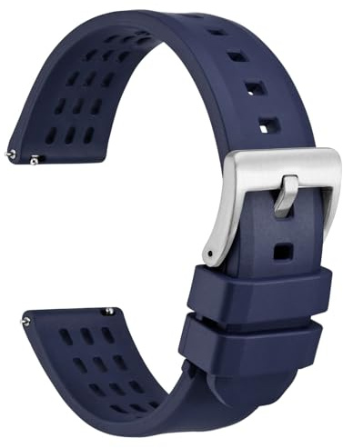 WOCCI Rallye FKM Kautschuk Uhrenarmband (Nicht Silikon), Sportarmband für Herren, Schnellverschluss, Bandbreite 18mm 19mm 20mm 21mm 22mm 24mm