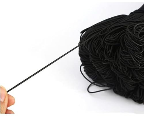 DIRKES 10M, 1mm/2mm/3mm, Bandas elásticas Redondas Finas Blancas y Negras, cordón de Goma para Coser, Cuerda elástica, Cinta de Goma elástica para Accesorios de Bricolaje