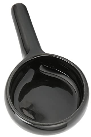 Pequeño Portavelas Tealight, Portavelas de Estufa de Aroma, Decoración del Hogar con Forma de Cuchara de Cerámica para Quemador de Incienso (Negro)