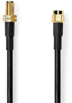 Nedis SMA Cable, LMR200, Double Shielded, 10.0m, Low-Loss Coax PE Sheath, Copper Conductor, 24k Gold Plated Connectors, PTFE Insulation - Suitable for Wireless and Broadband