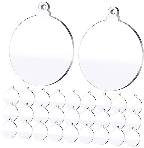 ABOOFAN 36 Stück Weihnachtsdekor Acrylplatte Transparent Rund Selbstgemacht Wärmeübertragung Weihnachtszeichen Bastelset Für Festliche Dekoration
