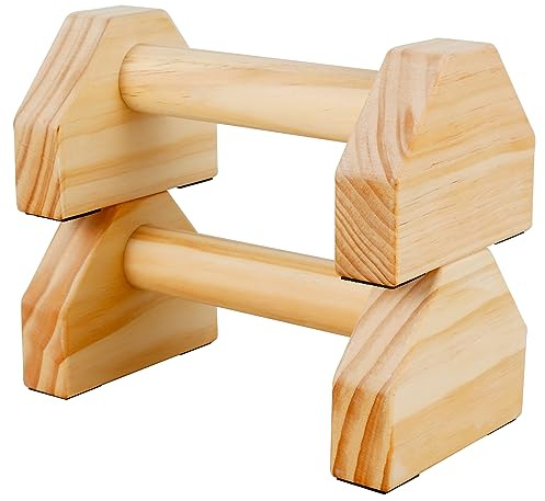 1 par Push up-stänger i trä, pushup-fäste, push-up ram med ergonomiskt handtag, pushup-stativ, halkfri bas hemträningsutrustning, push-up konsolbräda, paralletter för inomhus fitnessträning