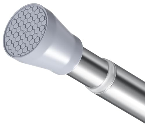 Tringle à rideau de douche ZipGlo 1 tringle à rideau télescopique de 40 à 73 pouces, tringle à rideau de tension, tringle de douche argentée extensible sans perçage, tringle à rideau extensible pour