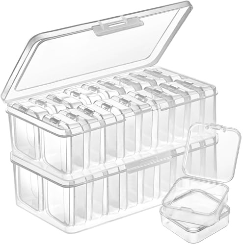 Qualsen 36 delar förvaringsbox för diamantmålning, diamantkonst, förvaringsfodral med lock, transparent organiseringsförvaringslåda för pärlor, plastbehållare för diamantkonstkit, tillbehör, pärlor,