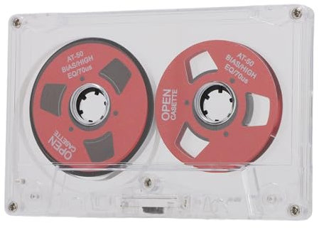 Plyisty Cinta de Casete en de Carrete a Carrete, Cinta de Casete de Audio de Metal de Doble Cara con Caja Transparente, Tiempo de Grabación de 50 Minutos, Ideal para Grabación de