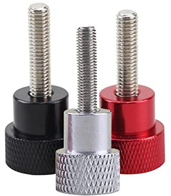 NHEISSCF Flügelschrauben, 1 Stücke M8 M10 Aluminiumlegierung + Edelstahl Rändelschraube s Rot Schwarz Weiß