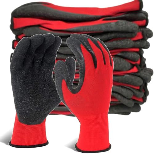 Glixoft 12 Paar Arbeitsschutzhandschuhe, Leichte Sicherheitshandschuhe, rutschfeste Gartenhandschuhe, Sicherheitsarbeitszubehör Für Die Holzbearbeitung