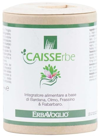 Caisserbe - 200 Capsule - Integratore alimentare - Poli-Botanico con Bardana, Olmo Rosso, Frassino Spinoso, Trifoglio e Rabarbaro
